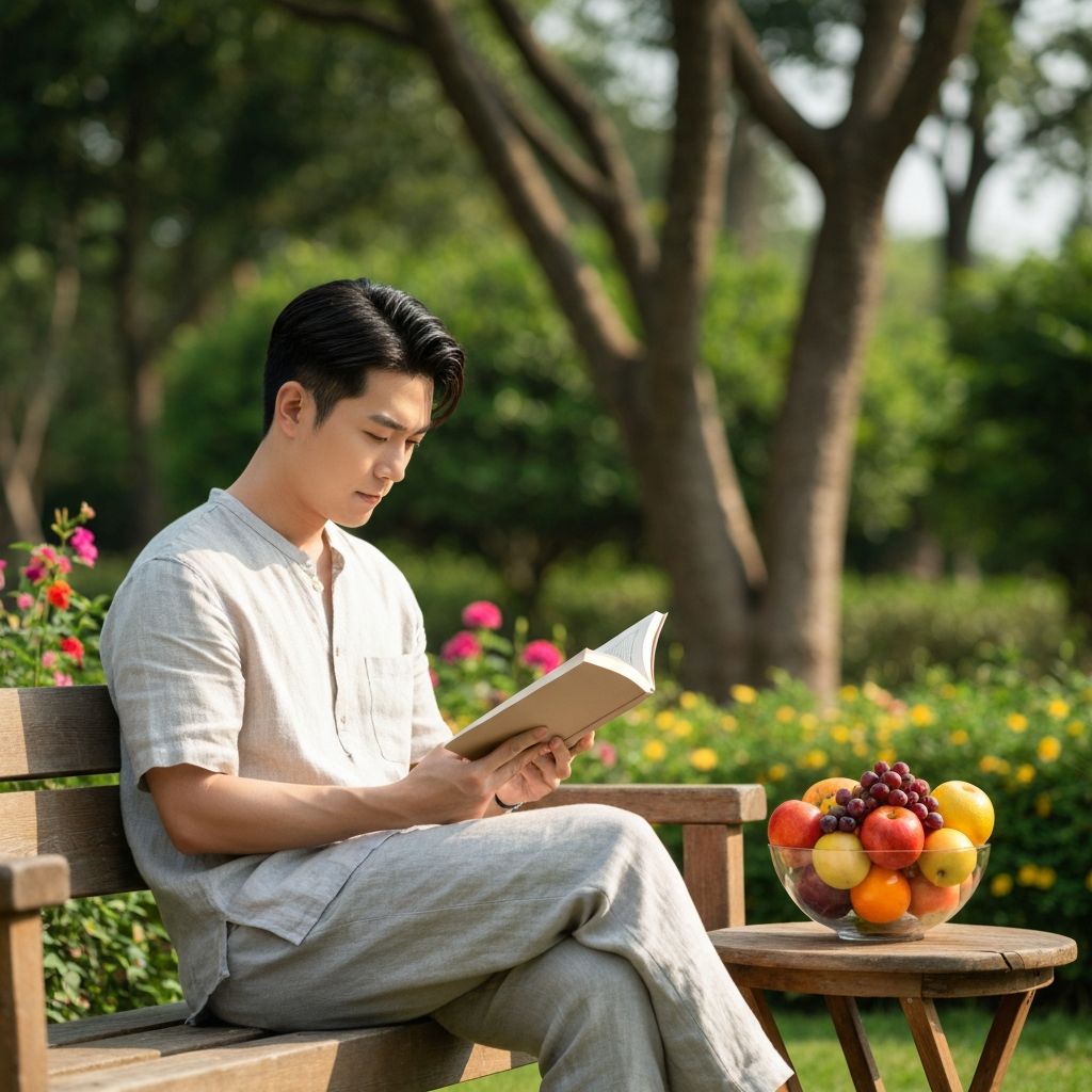 Person reading peacefully in natural light